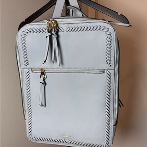 Calpak Light Blue Backpack with Gold Accents